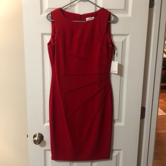 Calvin Klein Red Melodie Knit Dress 6 